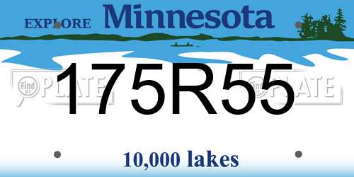 175R55 Minnesota License Plate