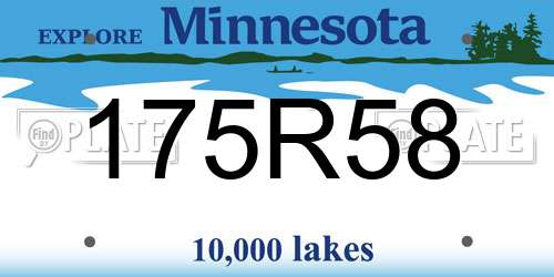 175R58 Minnesota License Plate