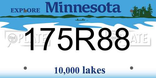 175R88 Minnesota License Plate