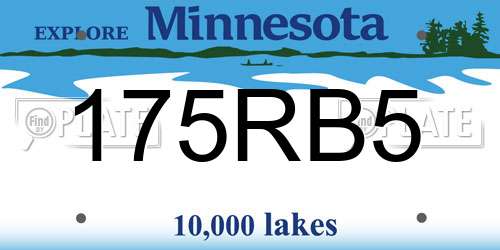 175RB5 Minnesota License Plate