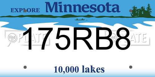 175RB8 Minnesota License Plate