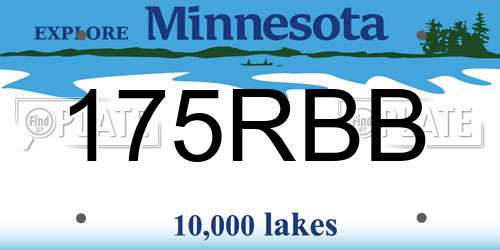 175RBB Minnesota License Plate