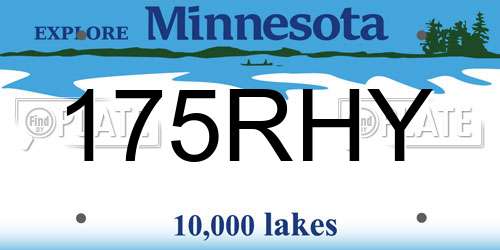 175RHY Minnesota License Plate