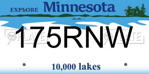 175RNW Minnesota License Plate