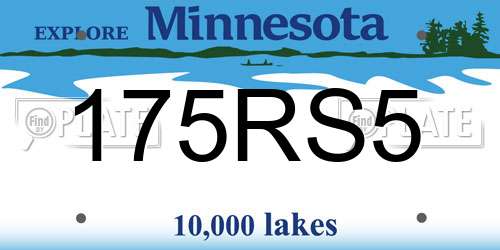 175RS5 Minnesota License Plate