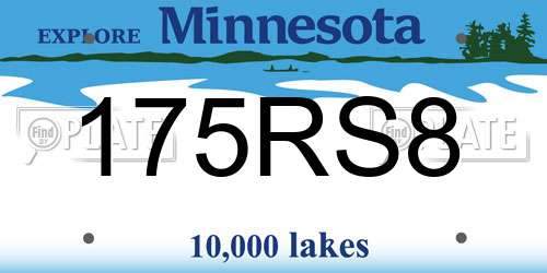 175RS8 Minnesota License Plate