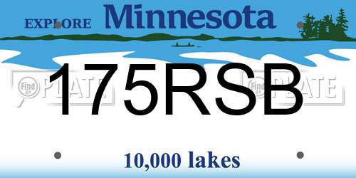 175RSB Minnesota License Plate