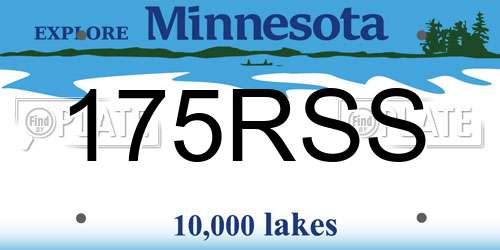 175RSS Minnesota License Plate