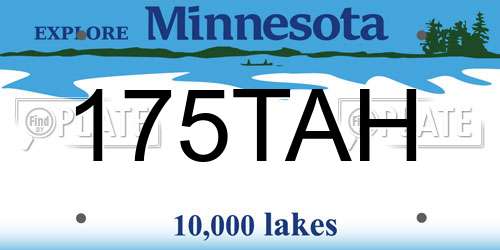 175TAH Minnesota License Plate