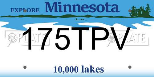 175TPV Minnesota License Plate