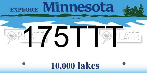 175TTT Minnesota License Plate