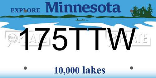 175TTW Minnesota License Plate