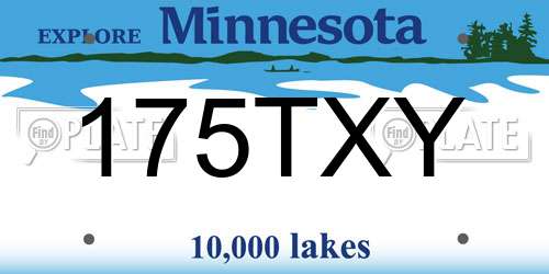 175TXY Minnesota License Plate