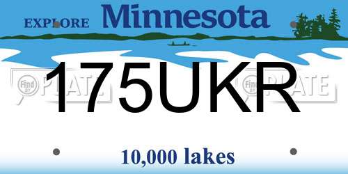 175UKR Minnesota License Plate