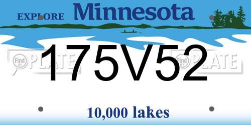 175V52 Minnesota License Plate