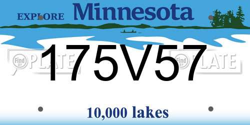 175V57 Minnesota License Plate