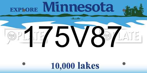 175V87 Minnesota License Plate
