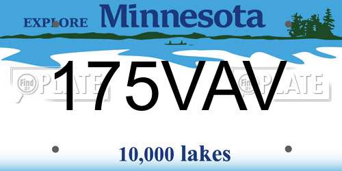175VAV Minnesota License Plate