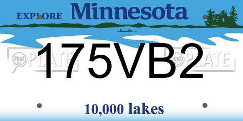 175VB2 Minnesota License Plate