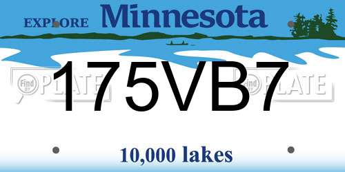 175VB7 Minnesota License Plate