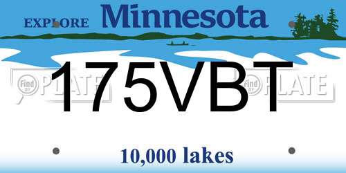 175VBT Minnesota License Plate