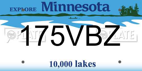 175VBZ Minnesota License Plate