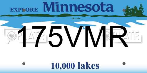 175VMR Minnesota License Plate