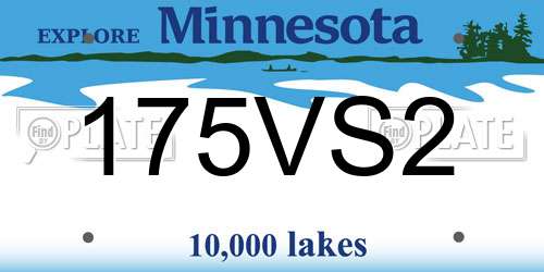 175VS2 Minnesota License Plate