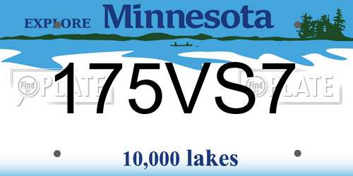 175VS7 Minnesota License Plate