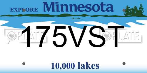 175VST Minnesota License Plate