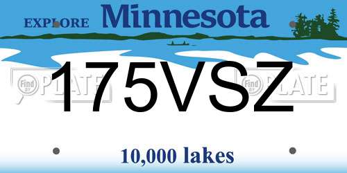 175VSZ Minnesota License Plate