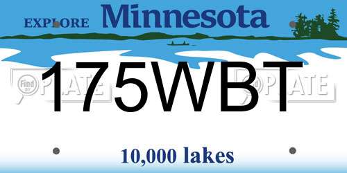 175WBT Minnesota License Plate