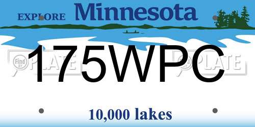 175WPC Minnesota License Plate