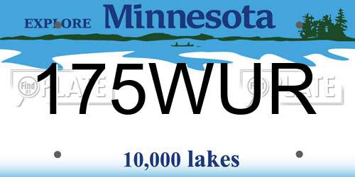 175WUR Minnesota License Plate