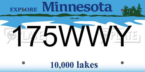 175WWY Minnesota License Plate