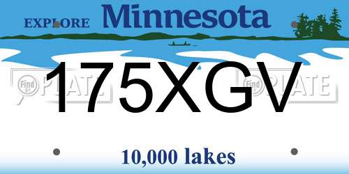 175XGV Minnesota License Plate