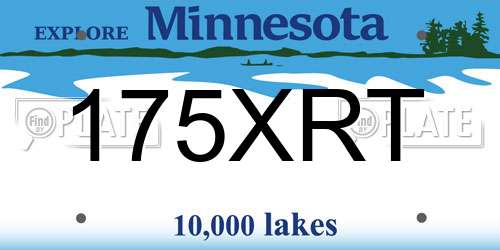 175XRT Minnesota License Plate