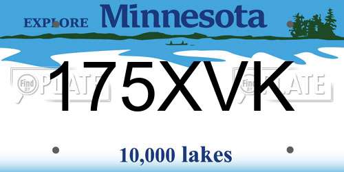 175XVK Minnesota License Plate