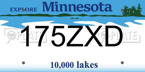 175ZXD Minnesota License Plate