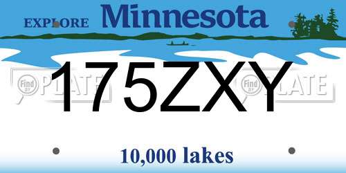 175ZXY Minnesota License Plate