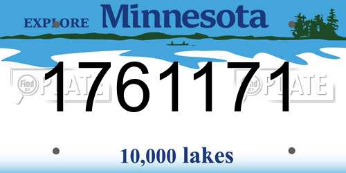 1761171 Minnesota License Plate