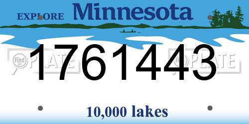 1761443 Minnesota License Plate