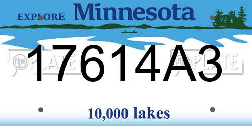 17614A3 Minnesota License Plate