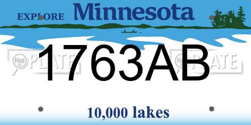 1763AB Minnesota License Plate