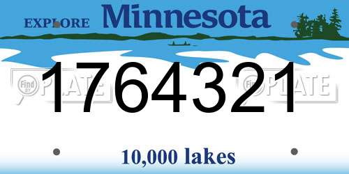 1764321 Minnesota License Plate
