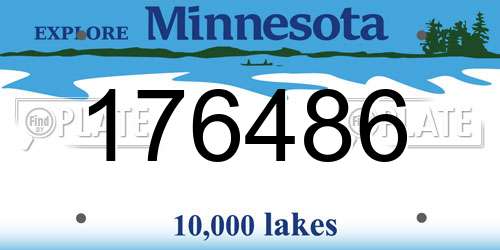 176486 Minnesota License Plate
