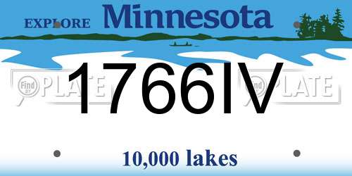 1766IV Minnesota License Plate
