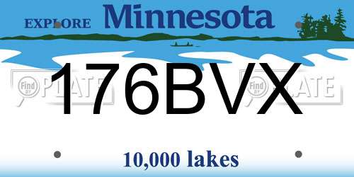 176BVX Minnesota License Plate