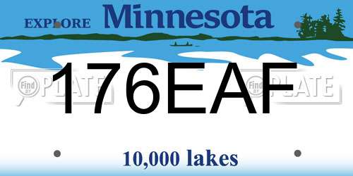 176EAF Minnesota License Plate
