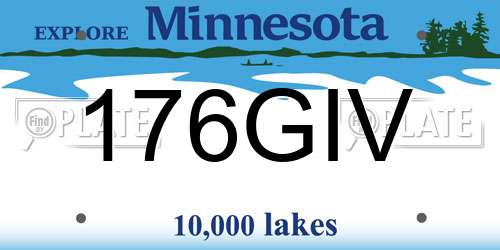 176GIV Minnesota License Plate